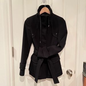 Zara Basic Black Coat XS
